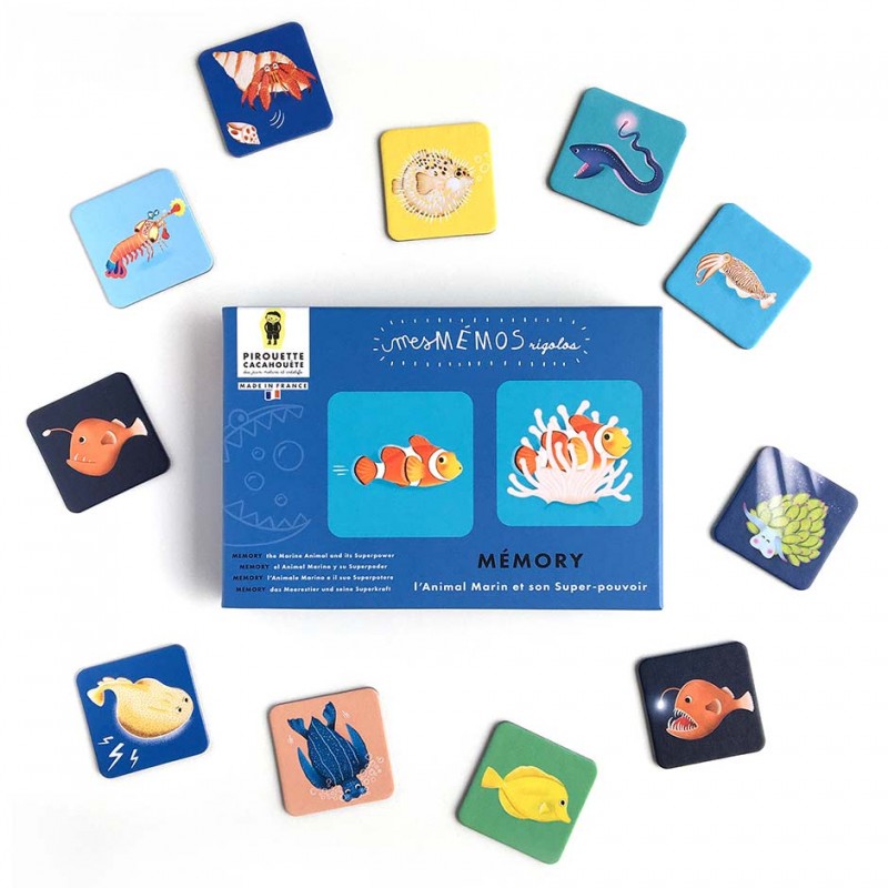 Jeu de Mémory Animaux marins et Super-pouvoirs
