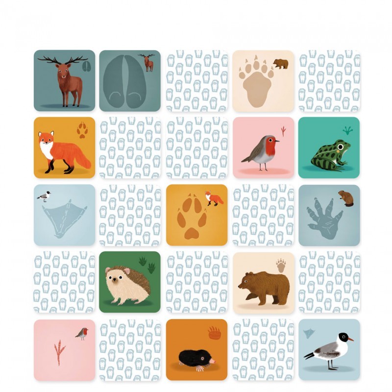 Jeu de Mémory Animaux et Empreintes