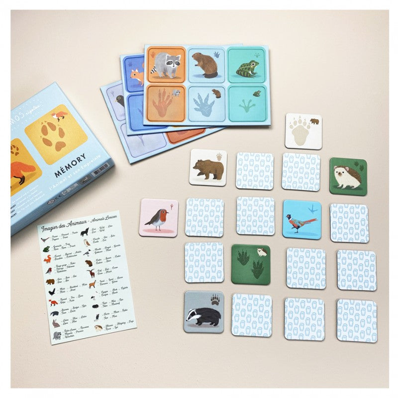 Jeu de Mémory Animaux et Empreintes