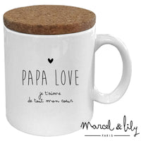 Mug avec son couvercle en liège "Papa Love"