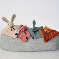 Doudou plat Chat, Renard, ou Lapin