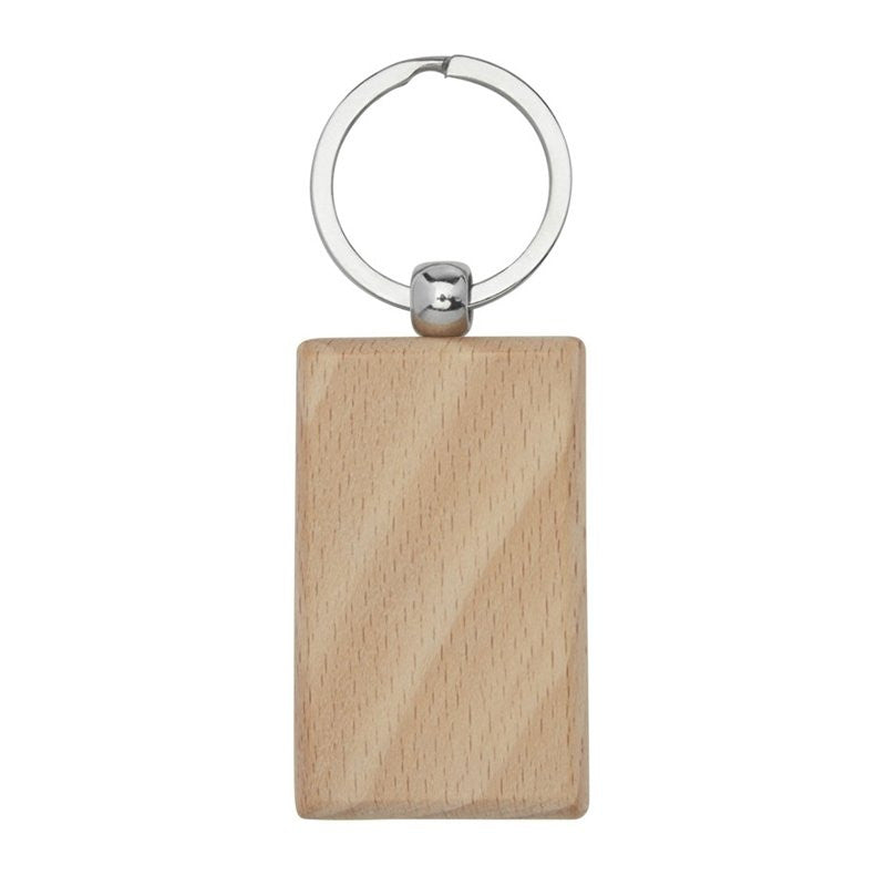 Porte-clés en bois rectangle "Merci pour cette belle année"
