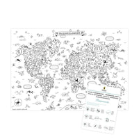 Poster géant "Mappemonde" à colorier