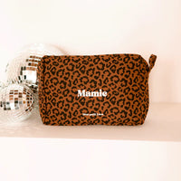 Trousse de toilette coton - Léopard foncé, Mamie