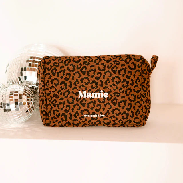 Trousse de toilette coton - Léopard foncé, Mamie