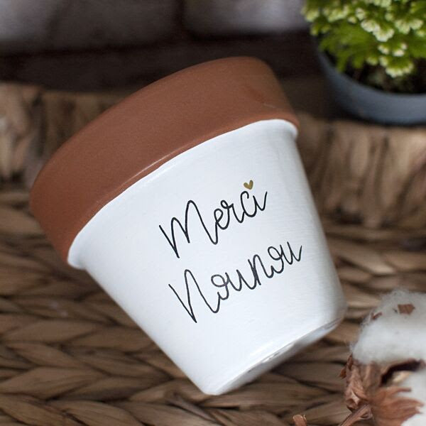 Pot en terre cuite - Merci Nounou