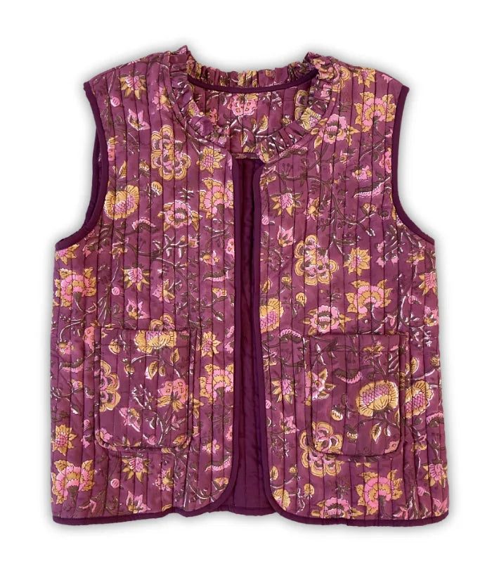 Veste sans manches matelassée - Annaya Cassis
