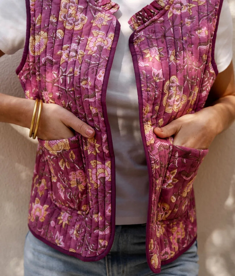 Veste sans manches matelassée - Annaya Cassis