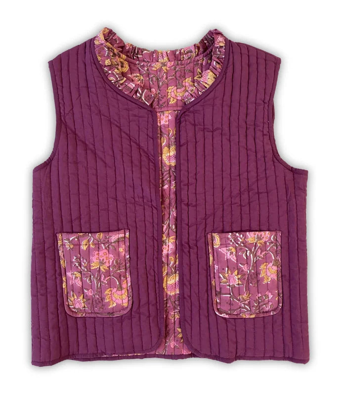Veste sans manches matelassée - Annaya Cassis