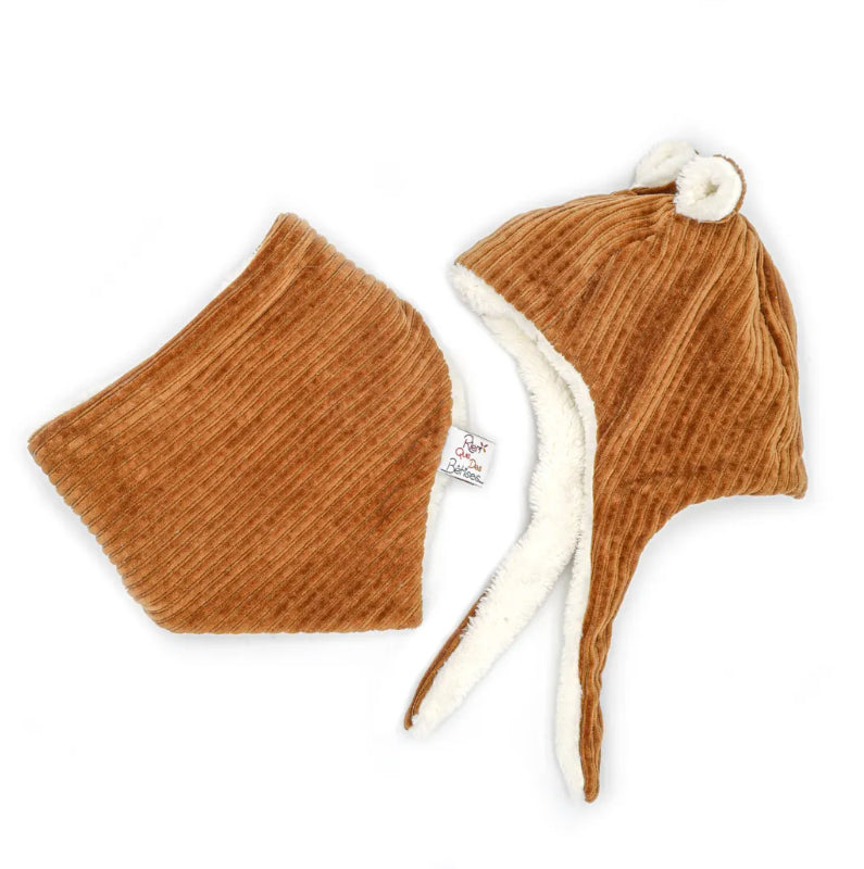 Bonnet en velours Camel