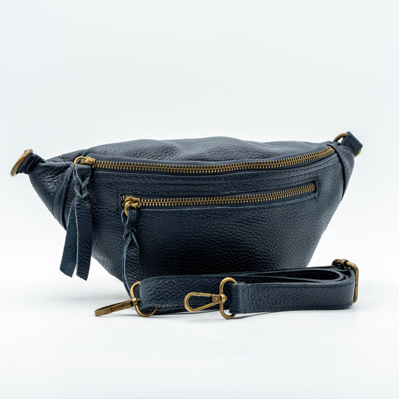 Sac Banane Bleu marine grainé