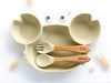 Set repas + couvert en forme de crabe Beige