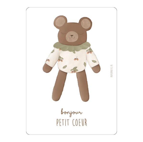 Carte "Bonjour petit cœur”