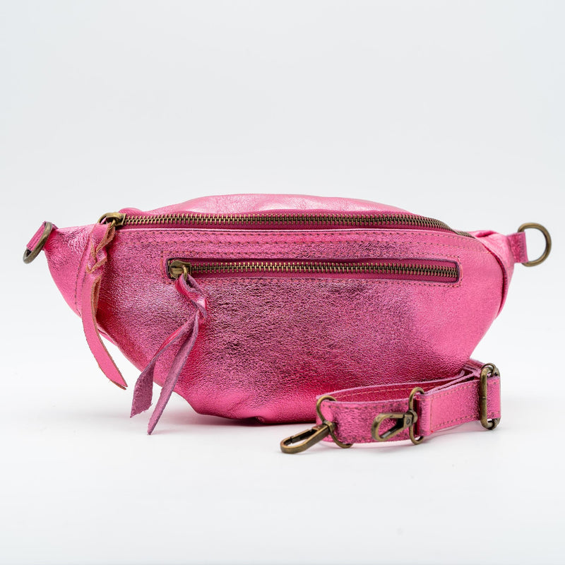 Sac Banane Rose Barbie irisé