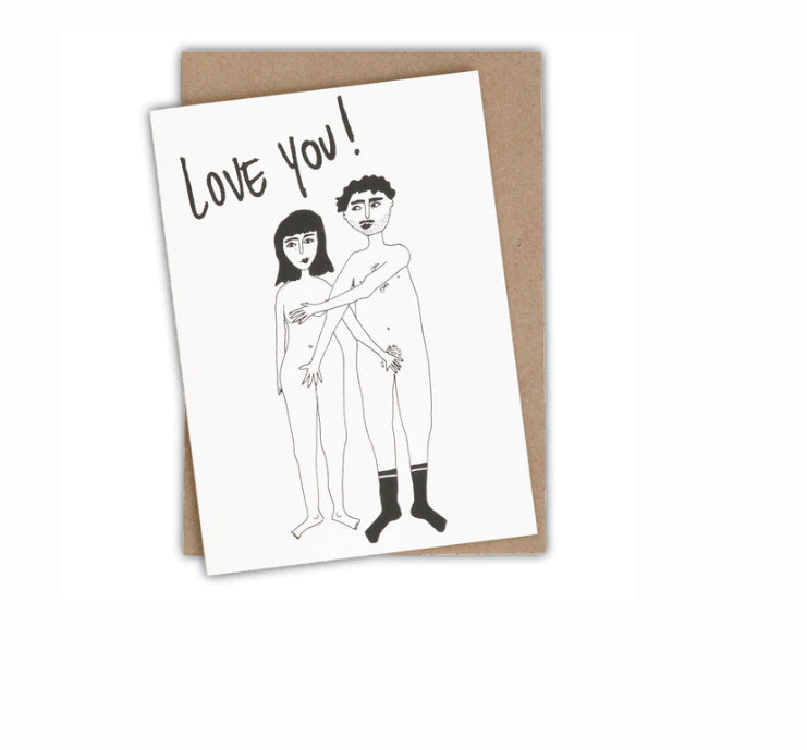 Carte couple nu "love you"