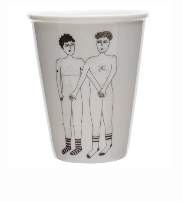 Tasse en porcelaine 2 hommes