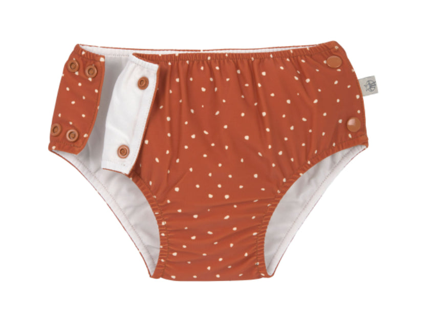 Maillot de bain anti-fuite petits pois rouille