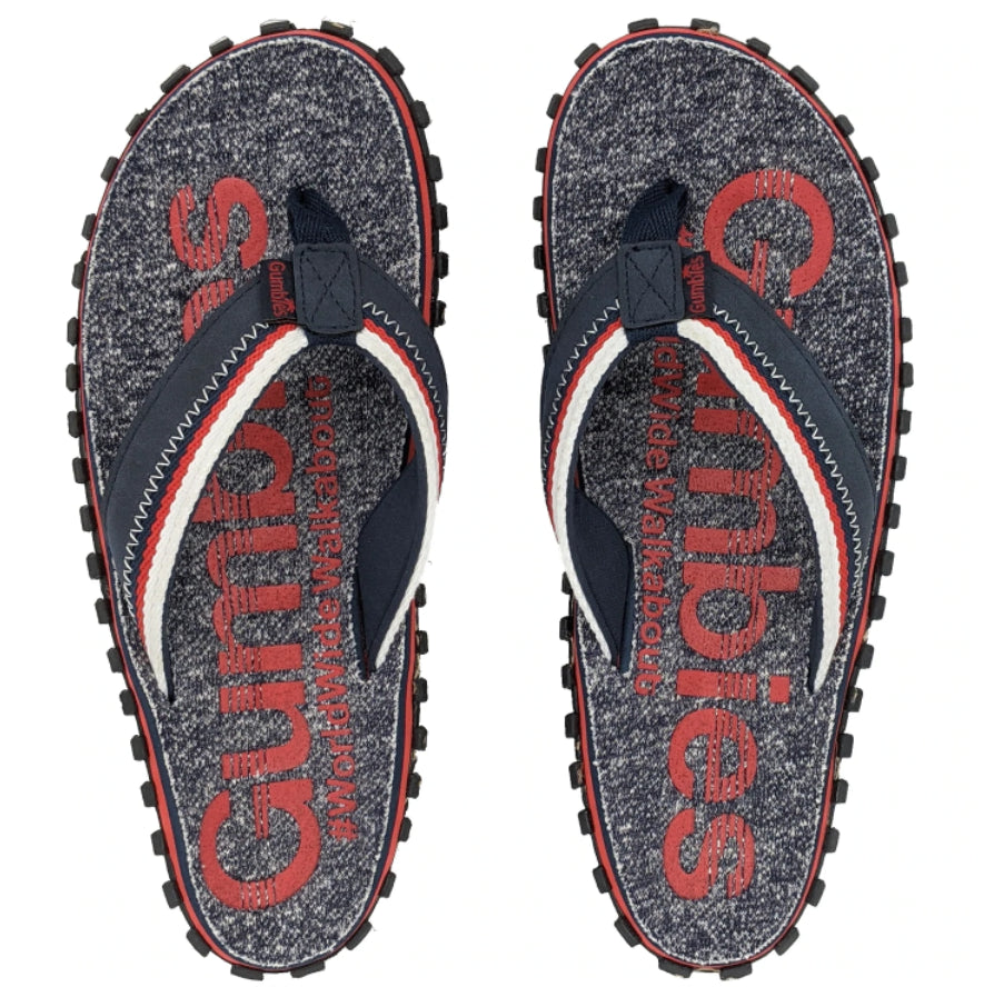 Tongs homme bleu et rouge