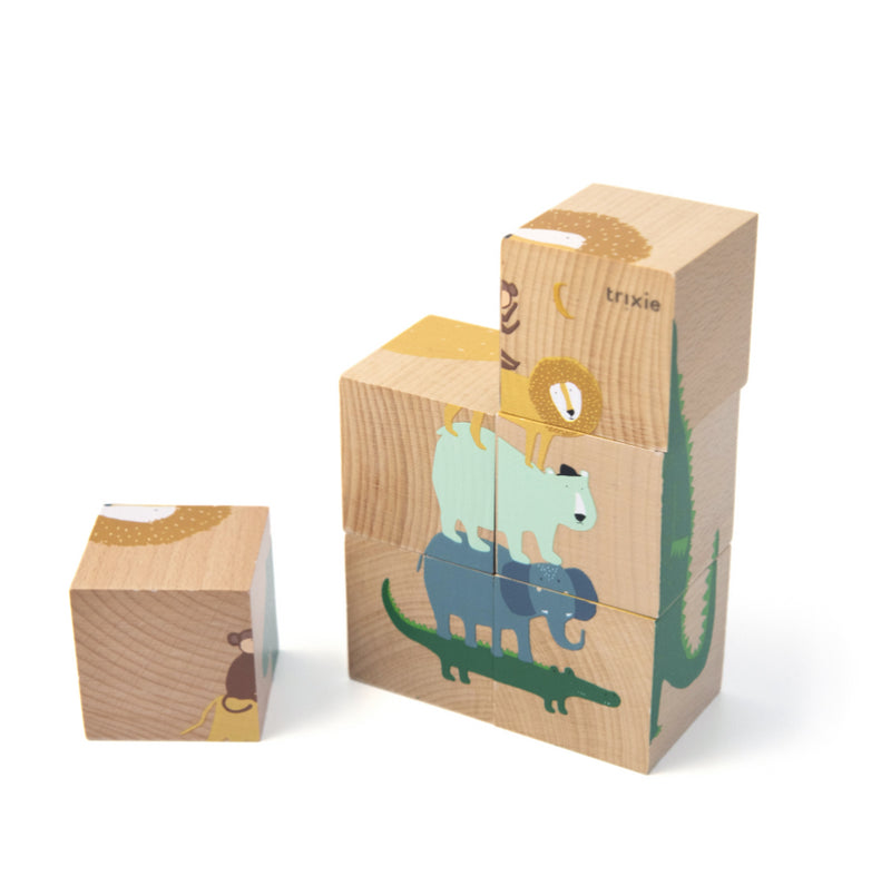 Bloc de puzzles en bois animaux