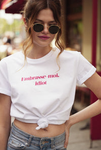 T-shirt en coton bio « Embrasse-moi, idiot »