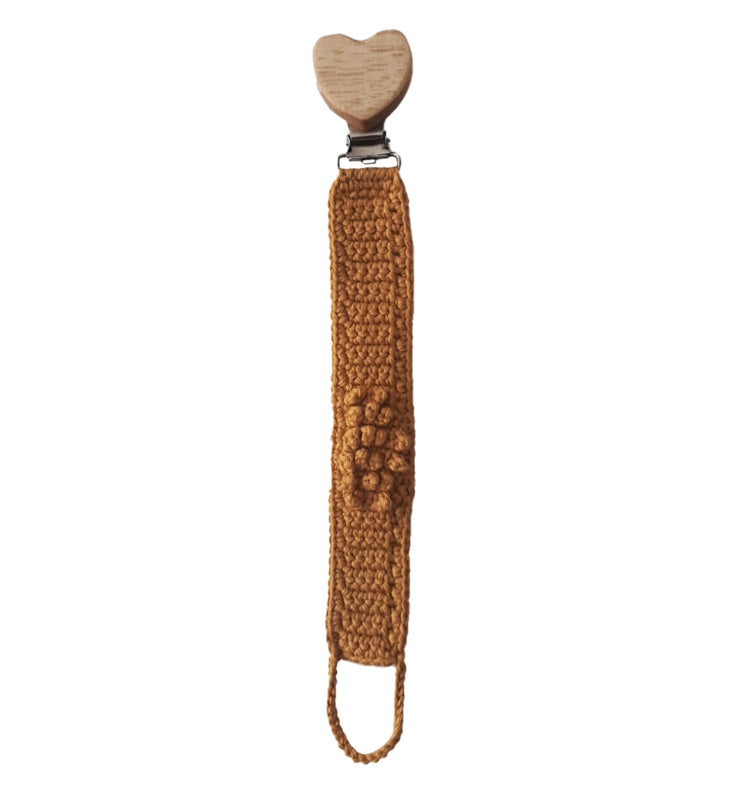 Attache sucette en crochet coton bio - accroche tétine