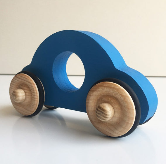 Anatole la petite voiture en bois Bleu