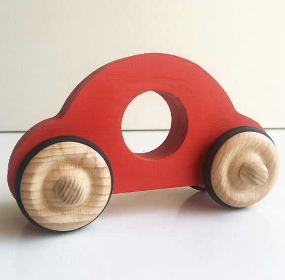 Anatole la petite voiture en bois Rouge