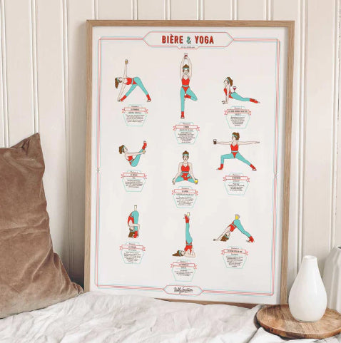 Affiche Bière Yoga Femme