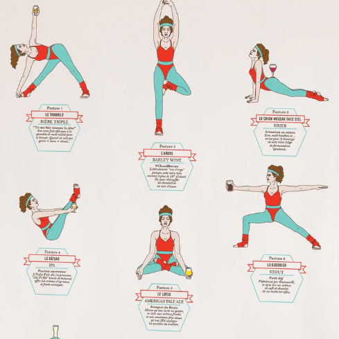 Affiche Bière Yoga Femme