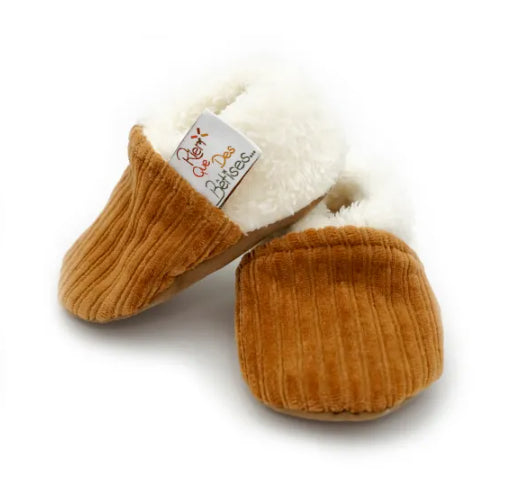 Chaussons en velours Camel