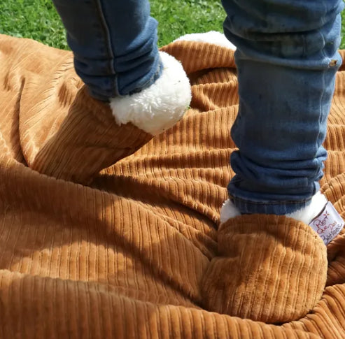 Chaussons en velours Camel