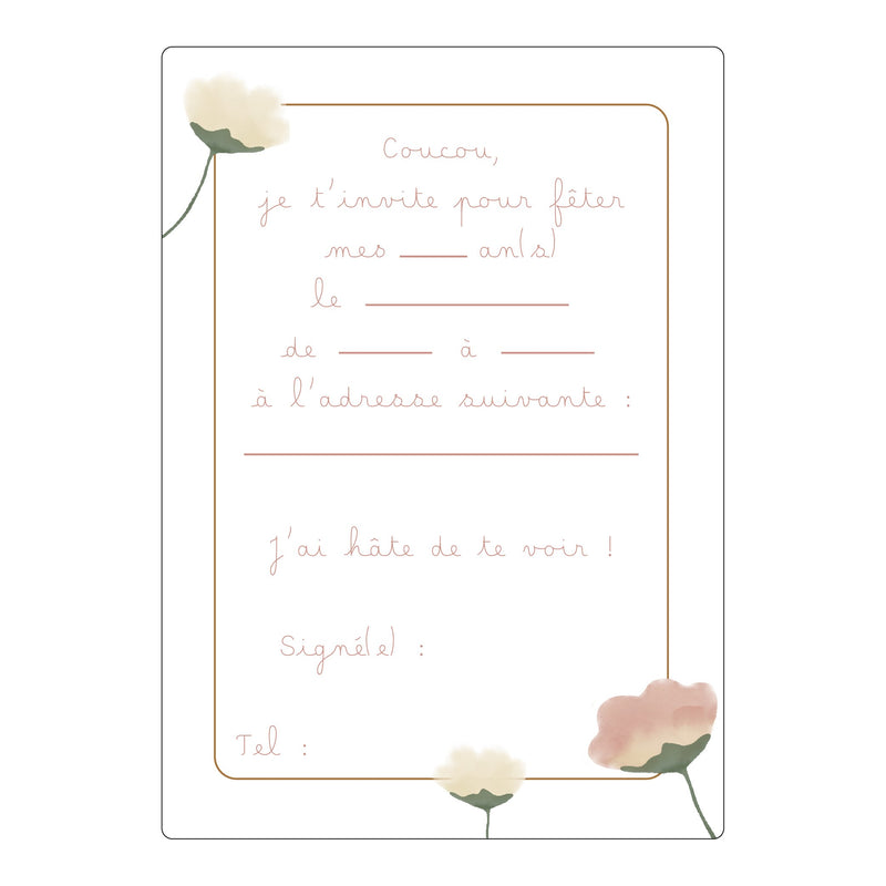 Lot 6 Cartes D’invitation “Princesse”