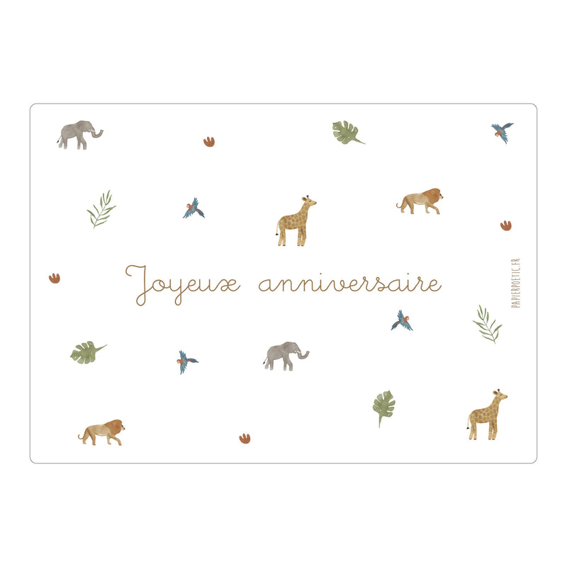 Carte Anniversaire “Safari”