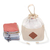 Pochon distributeur et ses 8 lingettes lavables, Beige